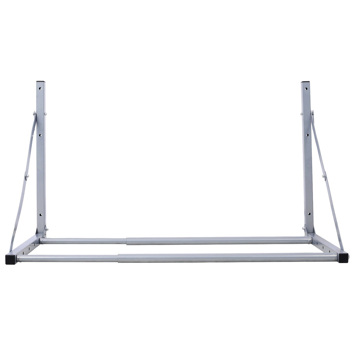 Almacenamiento de neumáticos plegable de pared, de 77 a 127 cm de ancho, soporta 136 kg - Plateado