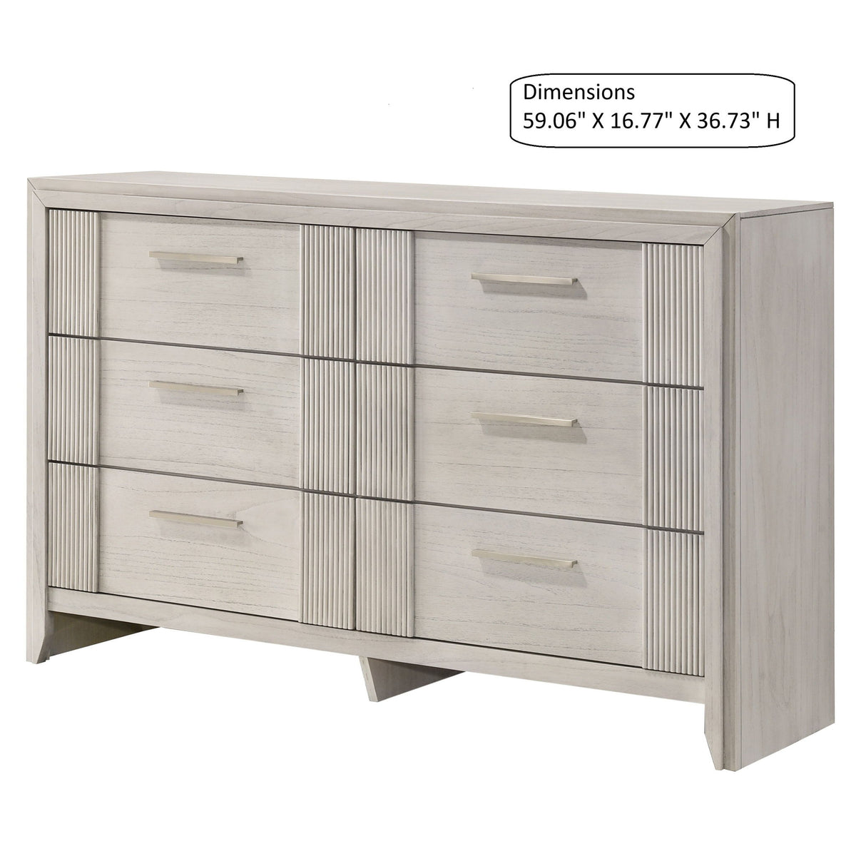 6 Drawer Storage Dresser Furniture - Antique White