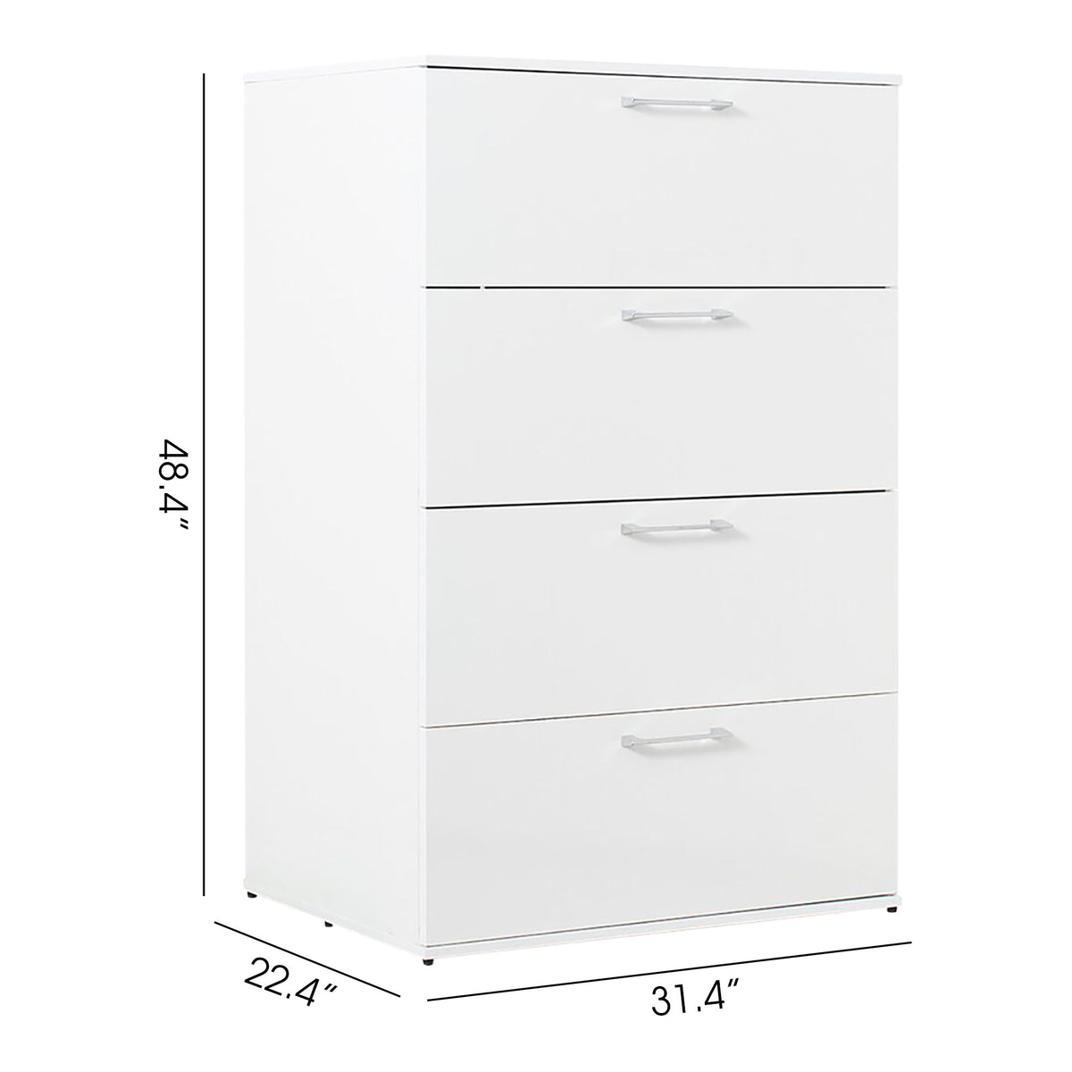 Bliss - Glossy 4 Drawer Jumbo Chest With Extra Deep Storage