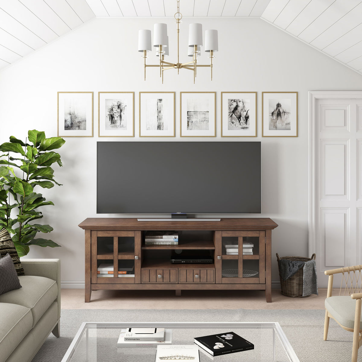Acadian - Mueble para TV - Marrón rústico envejecido natural