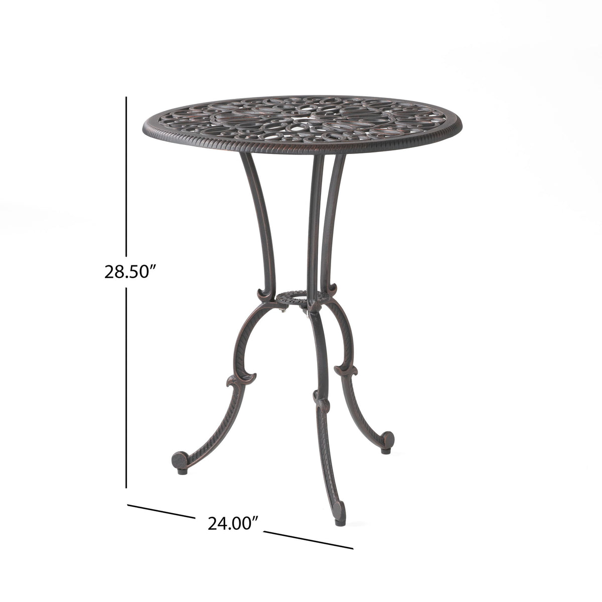 Charleston 3 Pieces Cast Bistro Set - Copper