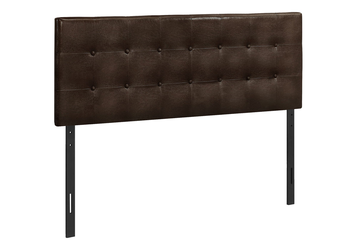 Cabecera de cama tamaño queen, tapizada, estilo transicional - Marrón