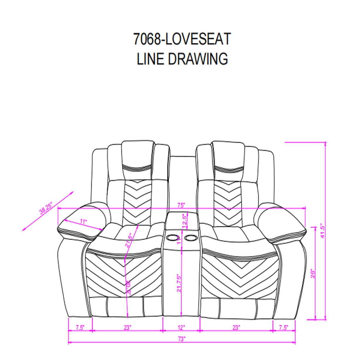 Raize - Loveseat reclinable de 10 plazas con consola eléctrica y LED - Gris