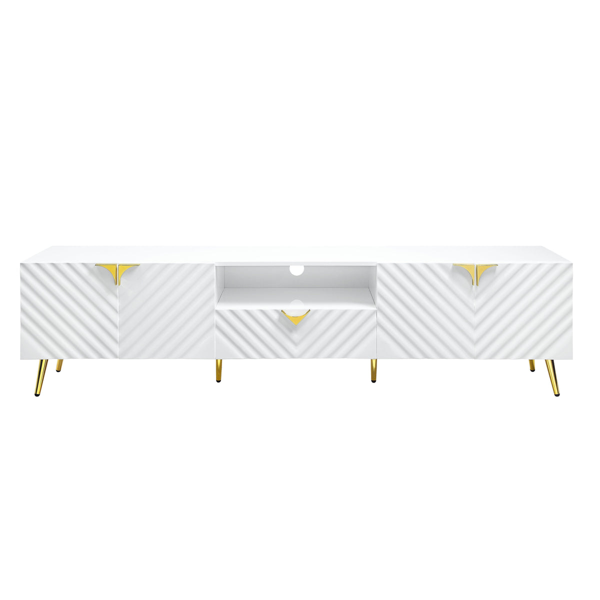 Gaines - High Gloss TV Stand - White