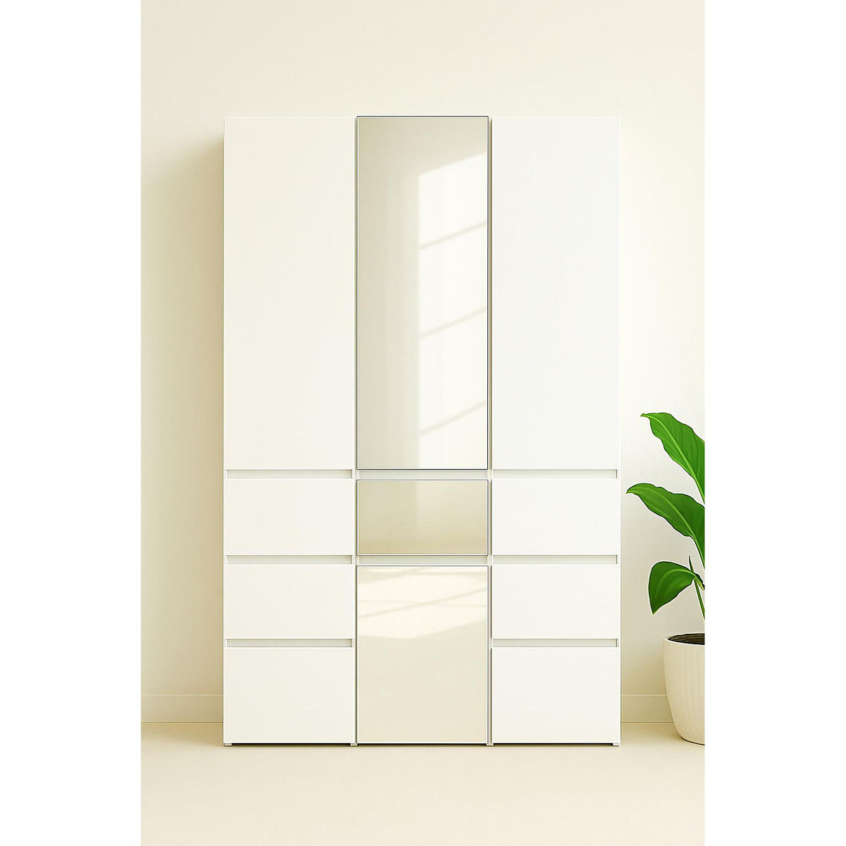 Elise - Modular Closet System & Mirror - White