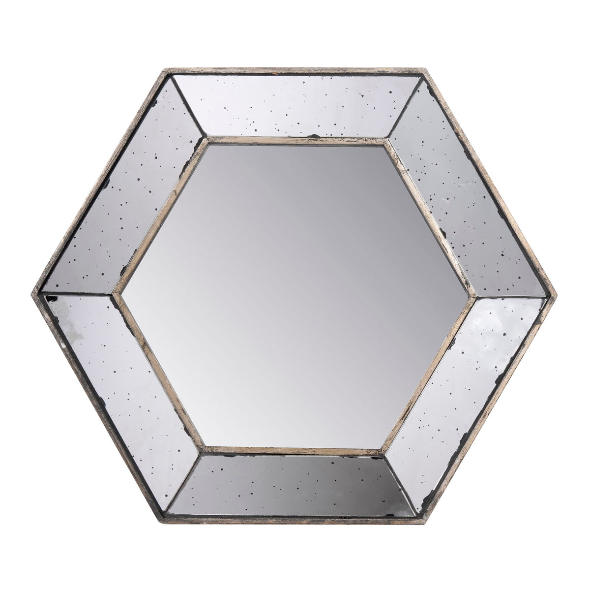 Hexagon Wall Mirror With Contemporary Glass Design, Home Decor Accent Mirror For Living Room, Entryway, Bedroom