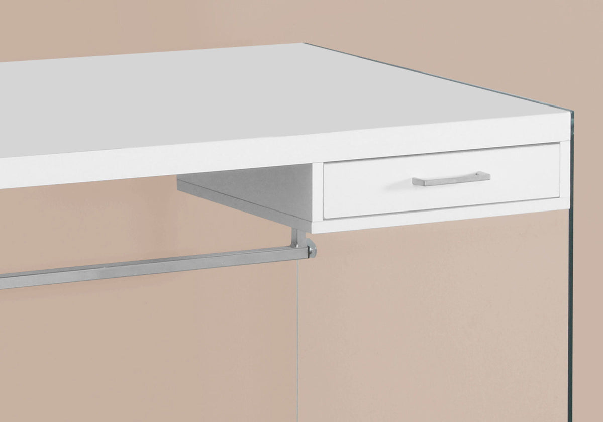 Escritorio de computadora de diseño contemporáneo para oficina en casa, con cajones de almacenamiento.