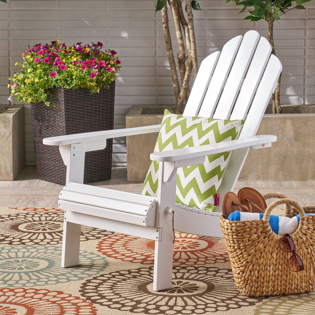Aurascape - Outdoor Acacia Wood Foldable Adirondack Chair