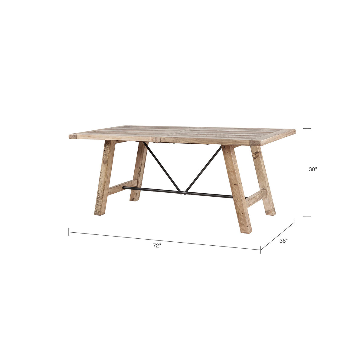Dining Table With Support - Natural