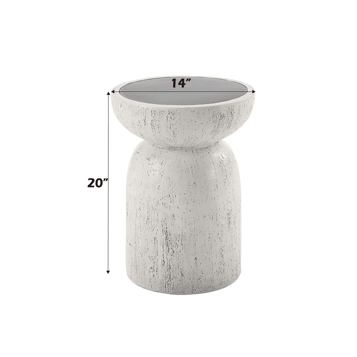 Dylana - Mesa auxiliar de hormigón con fibra natural - Gris