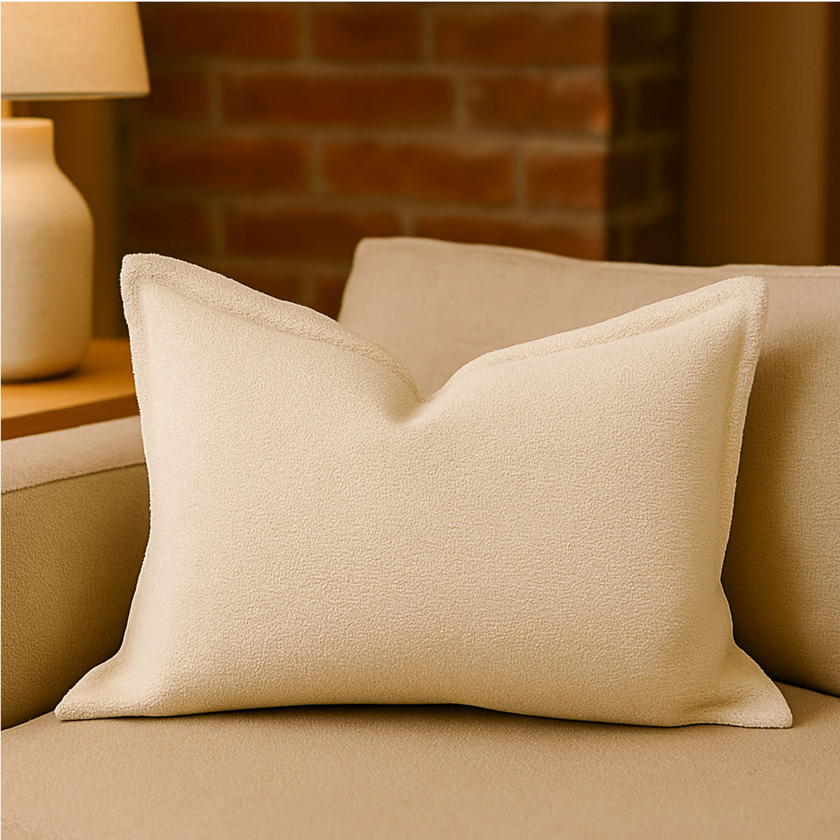 Homey Cozy - Comfort Textured Throw Pillow - Ivory