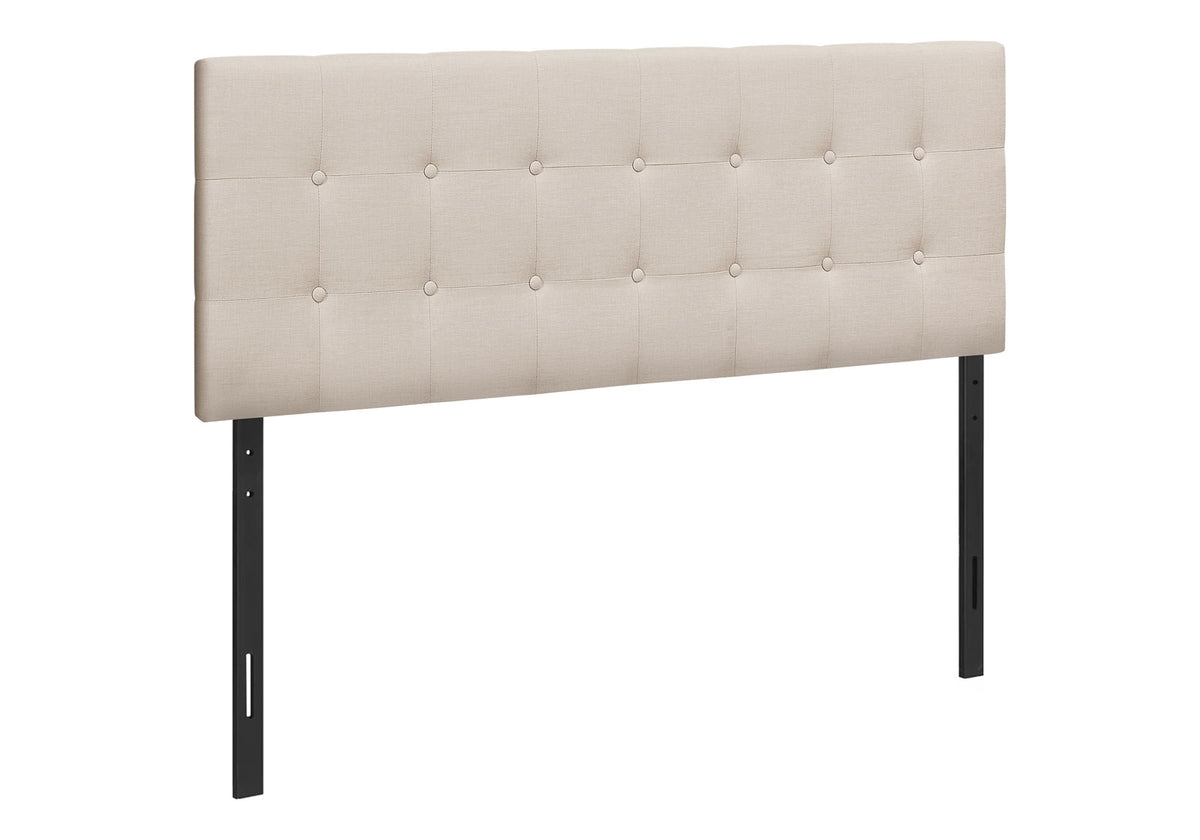 Cabecero de cama tamaño queen, tapizado de transición, beige