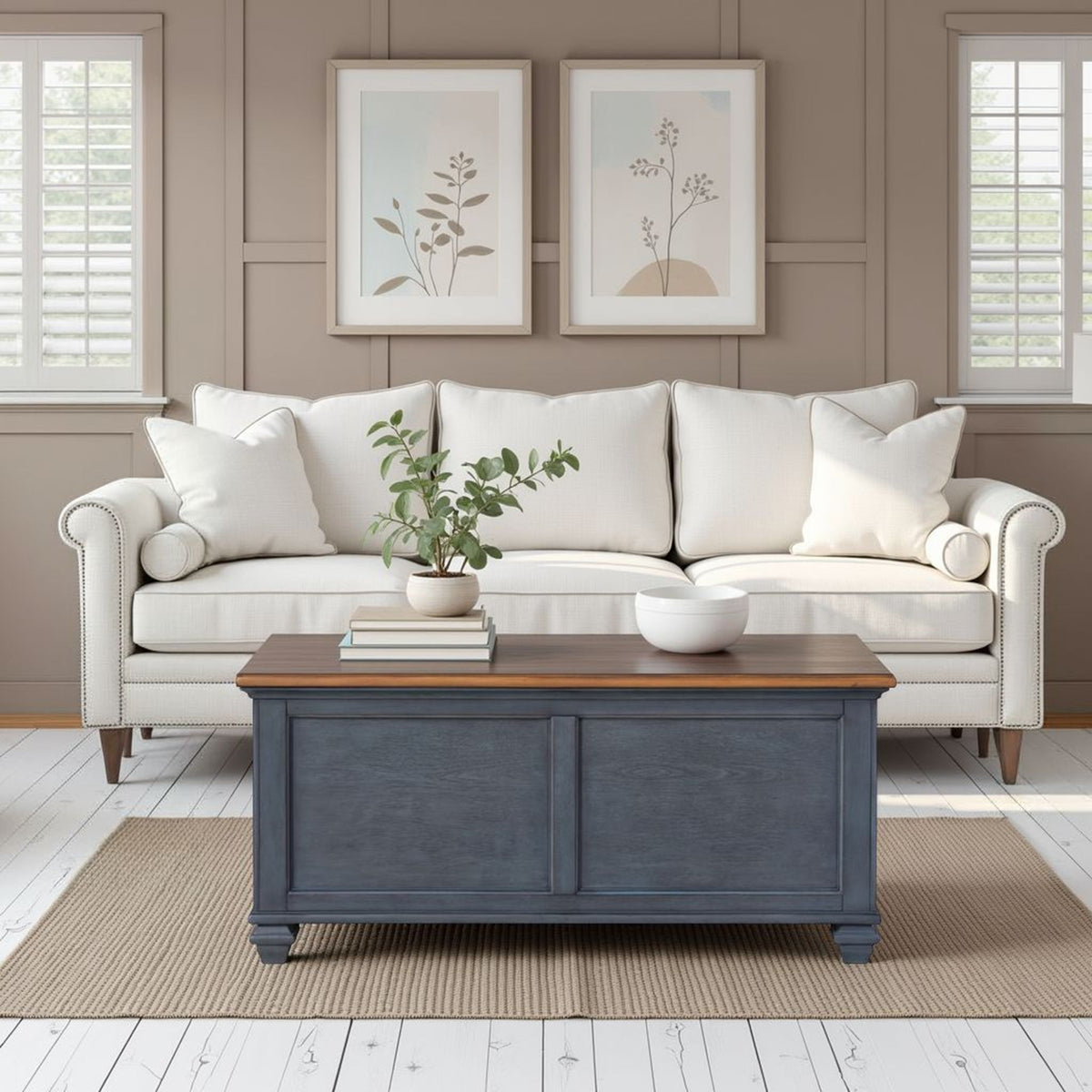 Lift-Top Coffee Table - Blue