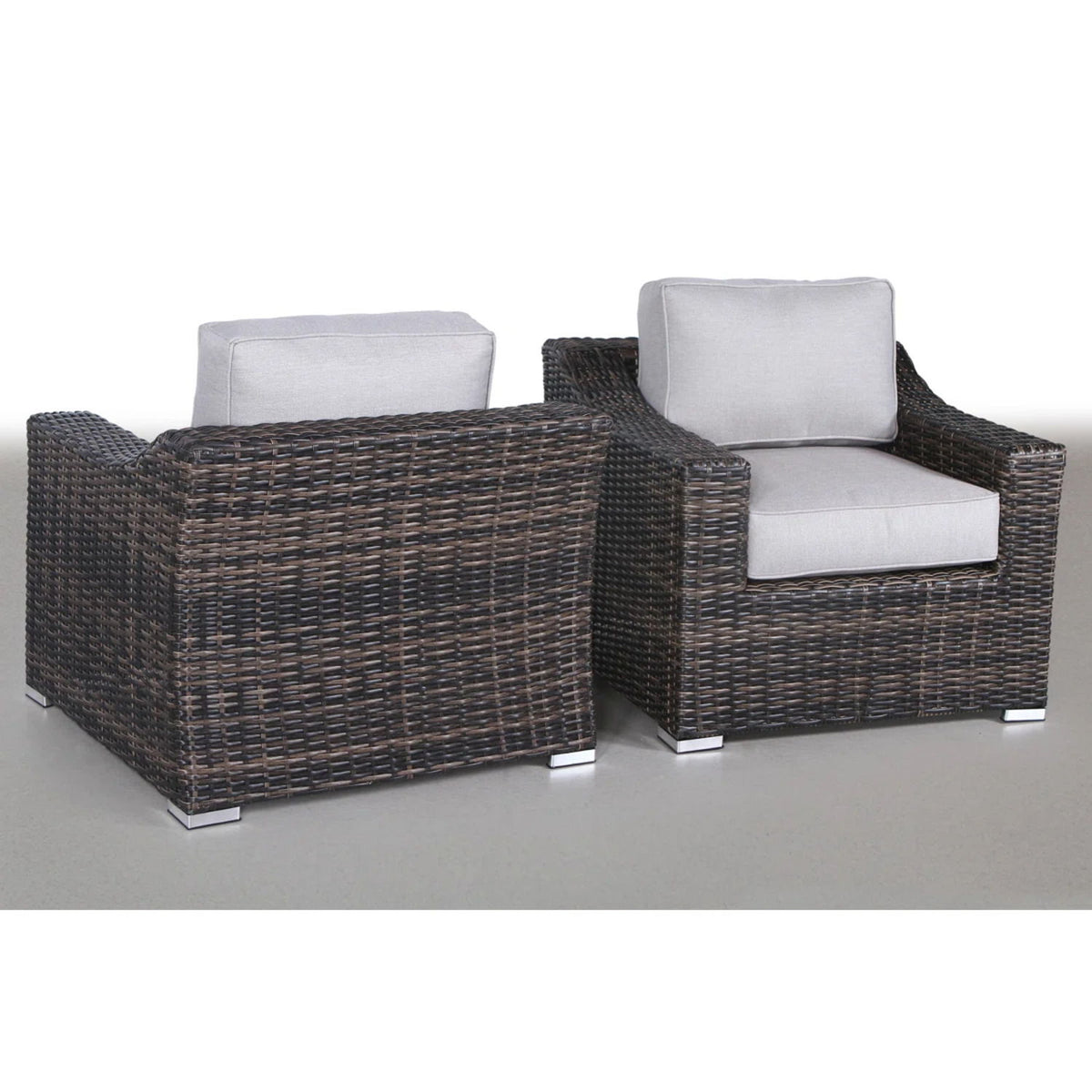 Modern Patio Chair With Cushions (Set of 2) - Brown