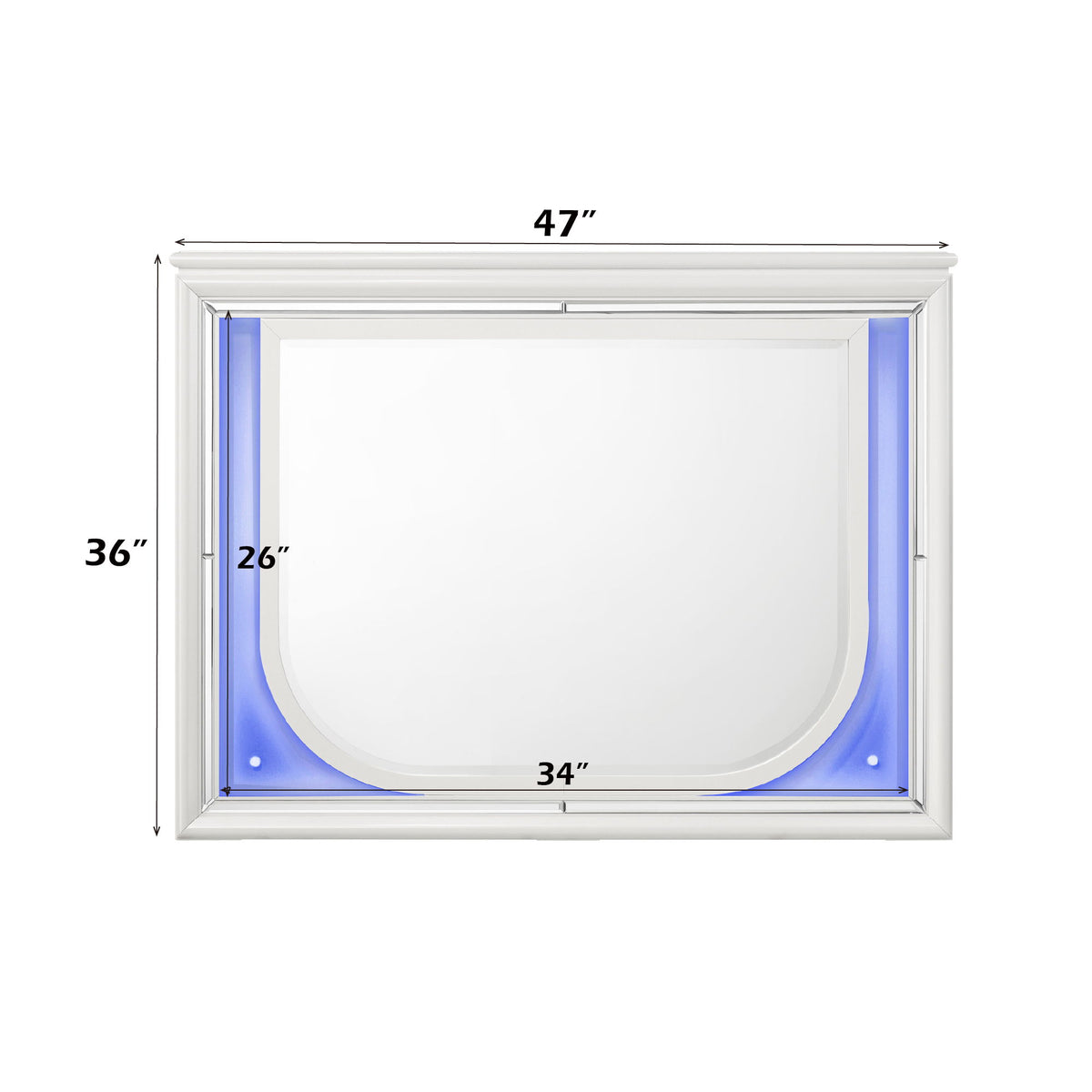 Tarian - Mirror With LED - White
