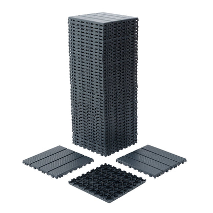 Interlocking Plastic Deck Tiles, Waterproof Outdoor / Indoor Patio Flooring
