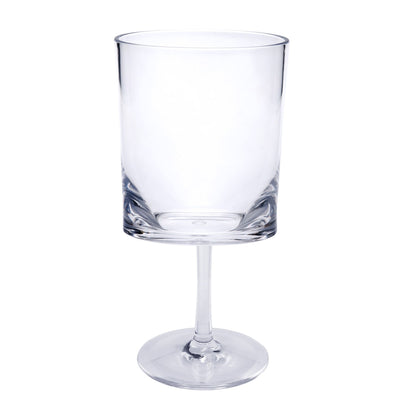 Halo - Leadingware Oval Plastic Wine Glasses (Set of 4) Unbreakable Bpa Free Acrylic, 12Oz - Clear