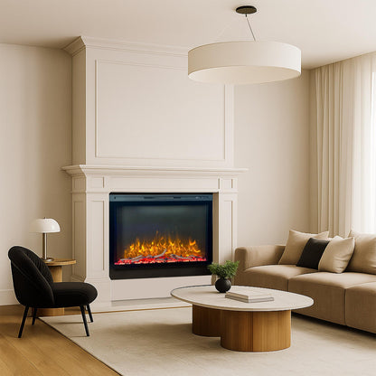 Built In Electric Fireplace With LED Flame Effects