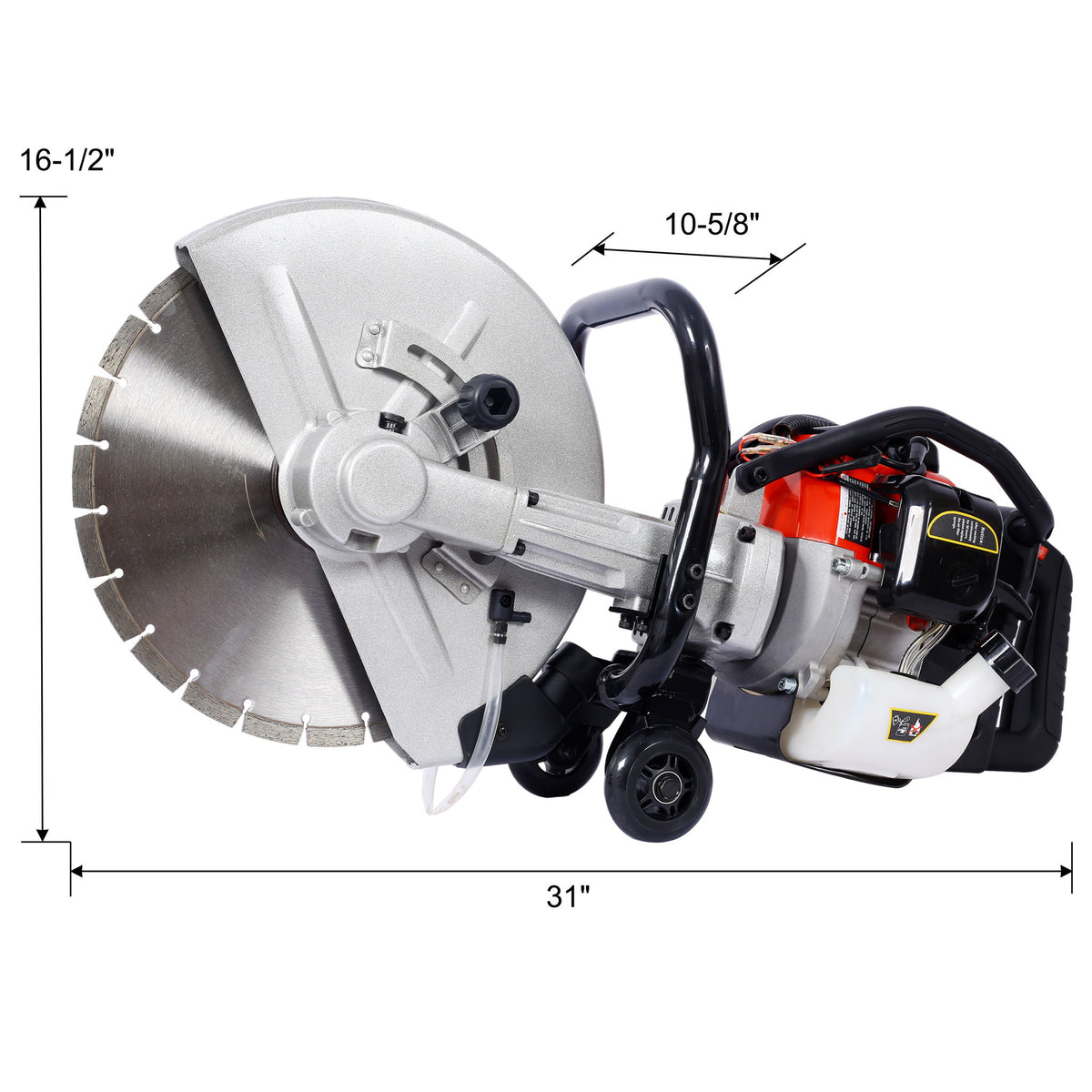 Industrial 52Cc 2 Stroke Gas Powered Concrete Cut Off Saw With Blade Steel - Red