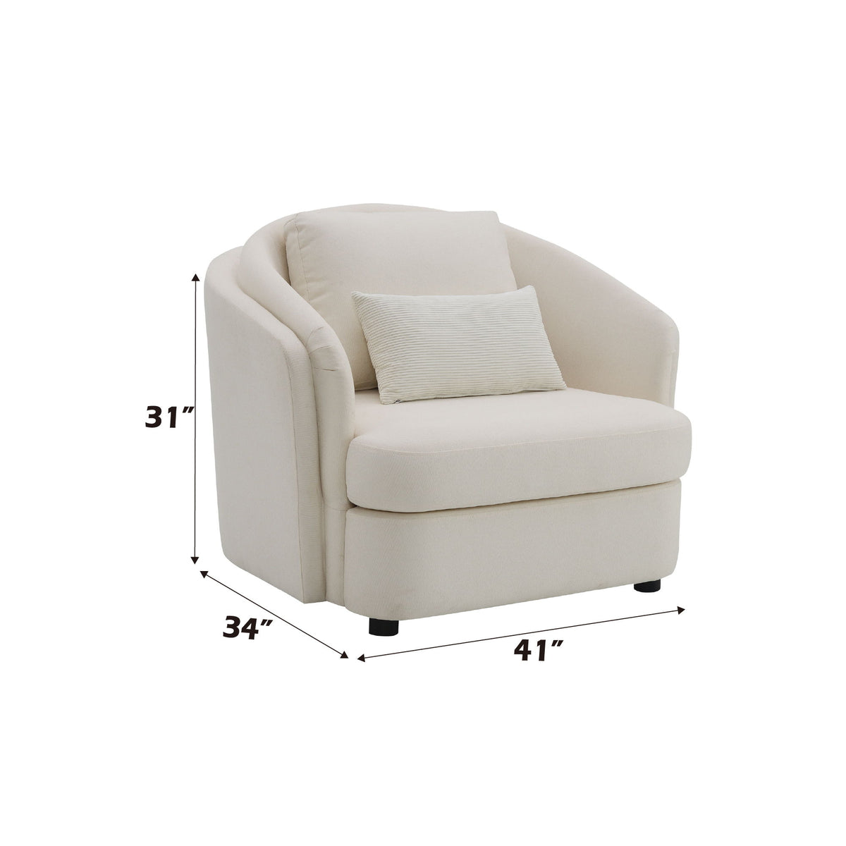 Mariko - Silla de lino con 1 cojín - Beige