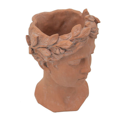 Maceta con busto de cabeza Visage de 18 x 28 cm (D7 x 11") - Marrón