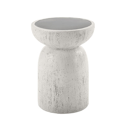 Dylana - Mesa auxiliar de hormigón con fibra natural - Gris