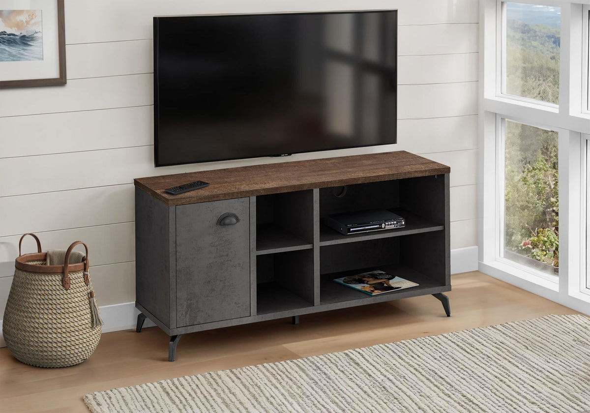 Mueble de TV, consola, centro de entretenimiento multimedia, mueble de almacenamiento, contemporáneo y moderno