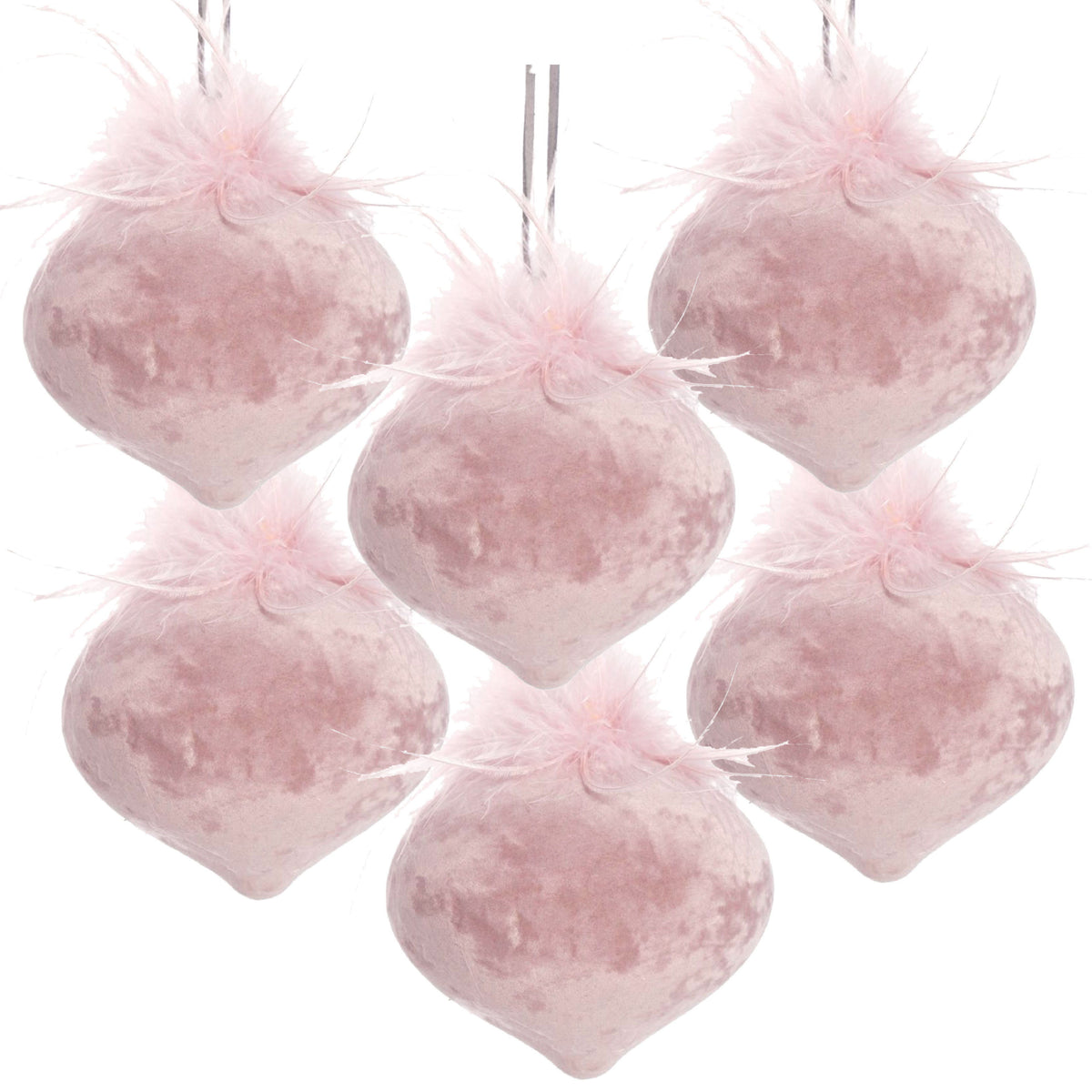 Christmas Ball Ornaments, Glass Decorative Hanging Ball Christmas Tree Ornaments For Holiday Party Decorations (Set of 6) - Pink