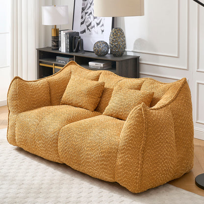 Comfortable Dual Beanbag Chair With High Resilience Foam Core For 2 People