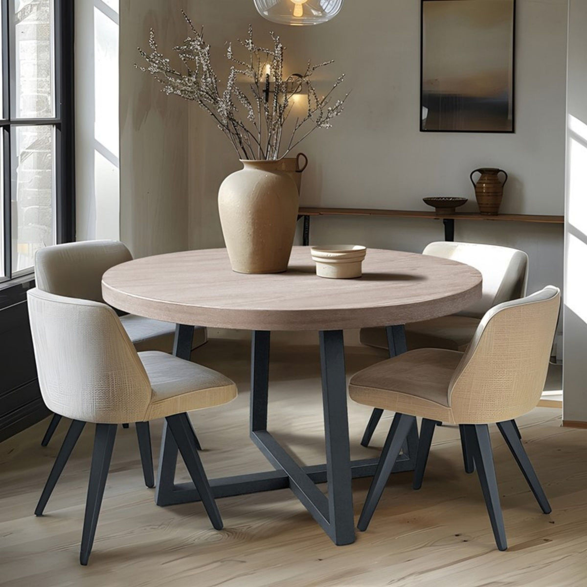 Round Dining Table - Wheat