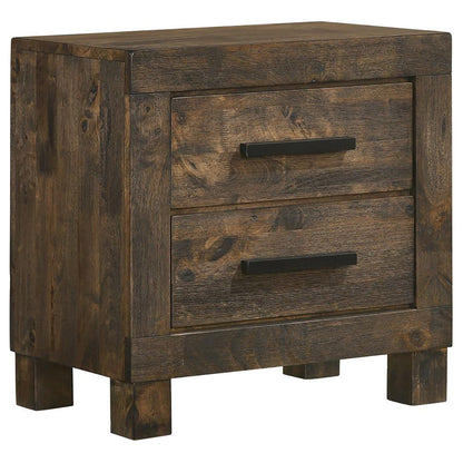 2 Drawer Nightstand - Brown Wood