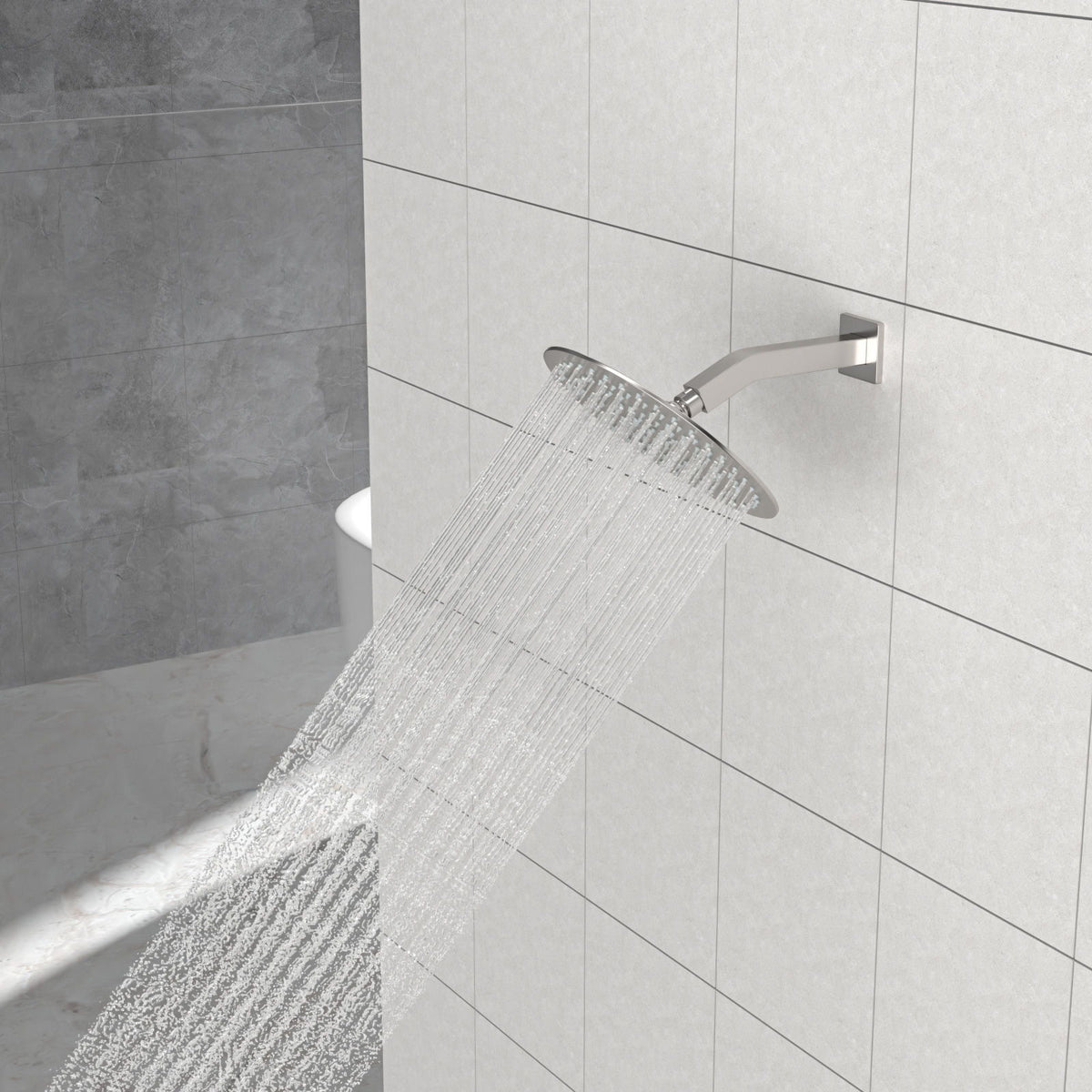Elegant 6" Shower Arm With Flange, Stainless Steel Construction For Rain Shower Heads