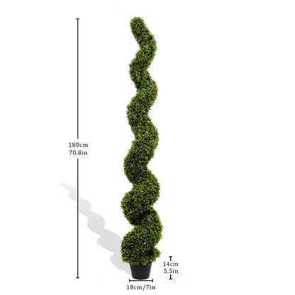 Artificial Outdoor UV Resistant Plastic Boxwood Topiary Spiral Tree