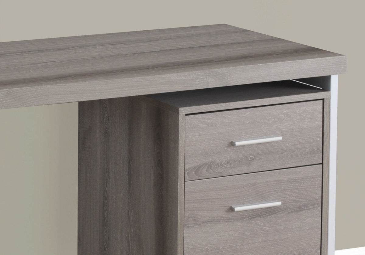 Escritorio de computadora para oficina en casa, configuración izquierda y derecha, cajones de almacenamiento, diseño moderno