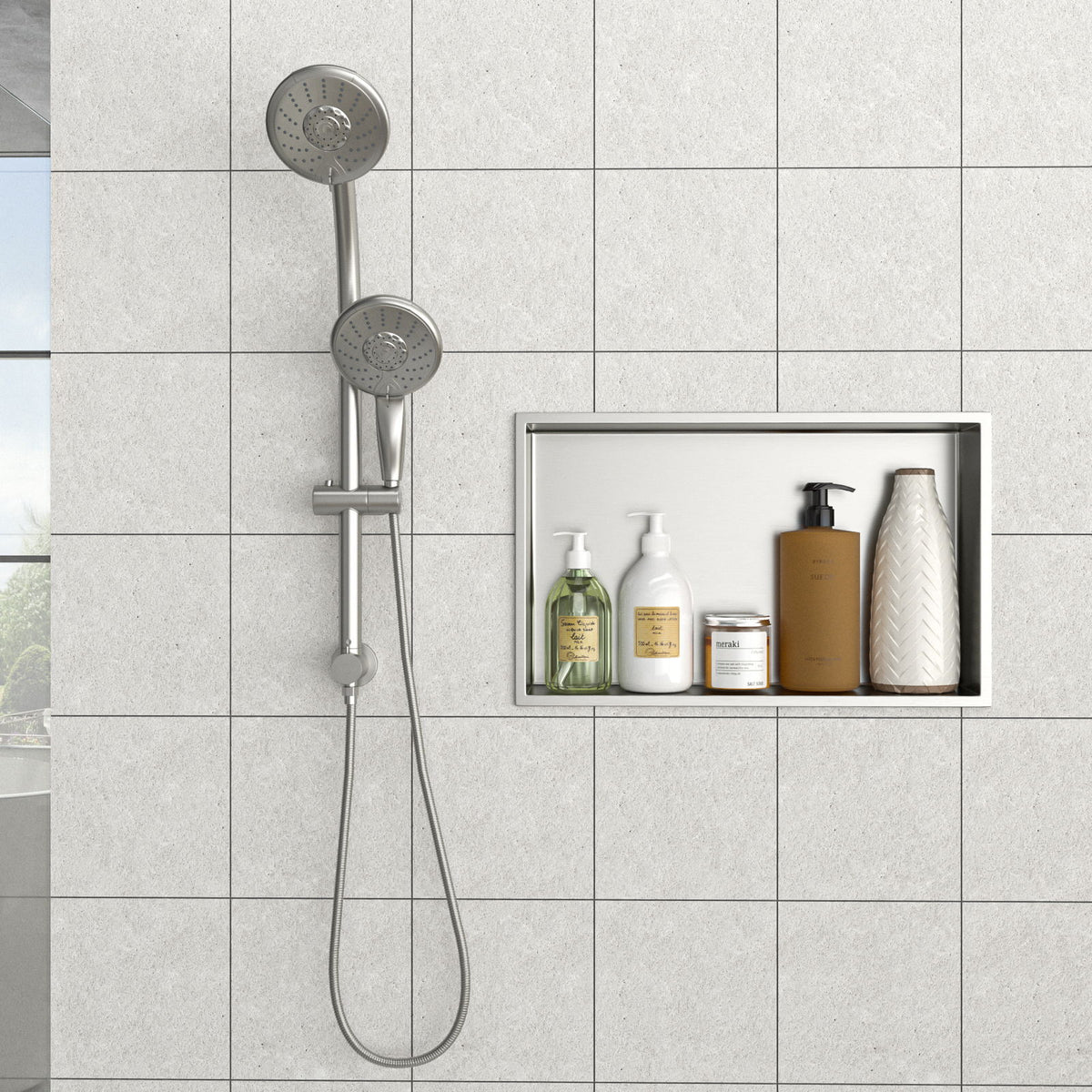 Stainless Steel Shower Niche With Seamless Design For Bathroom Storage