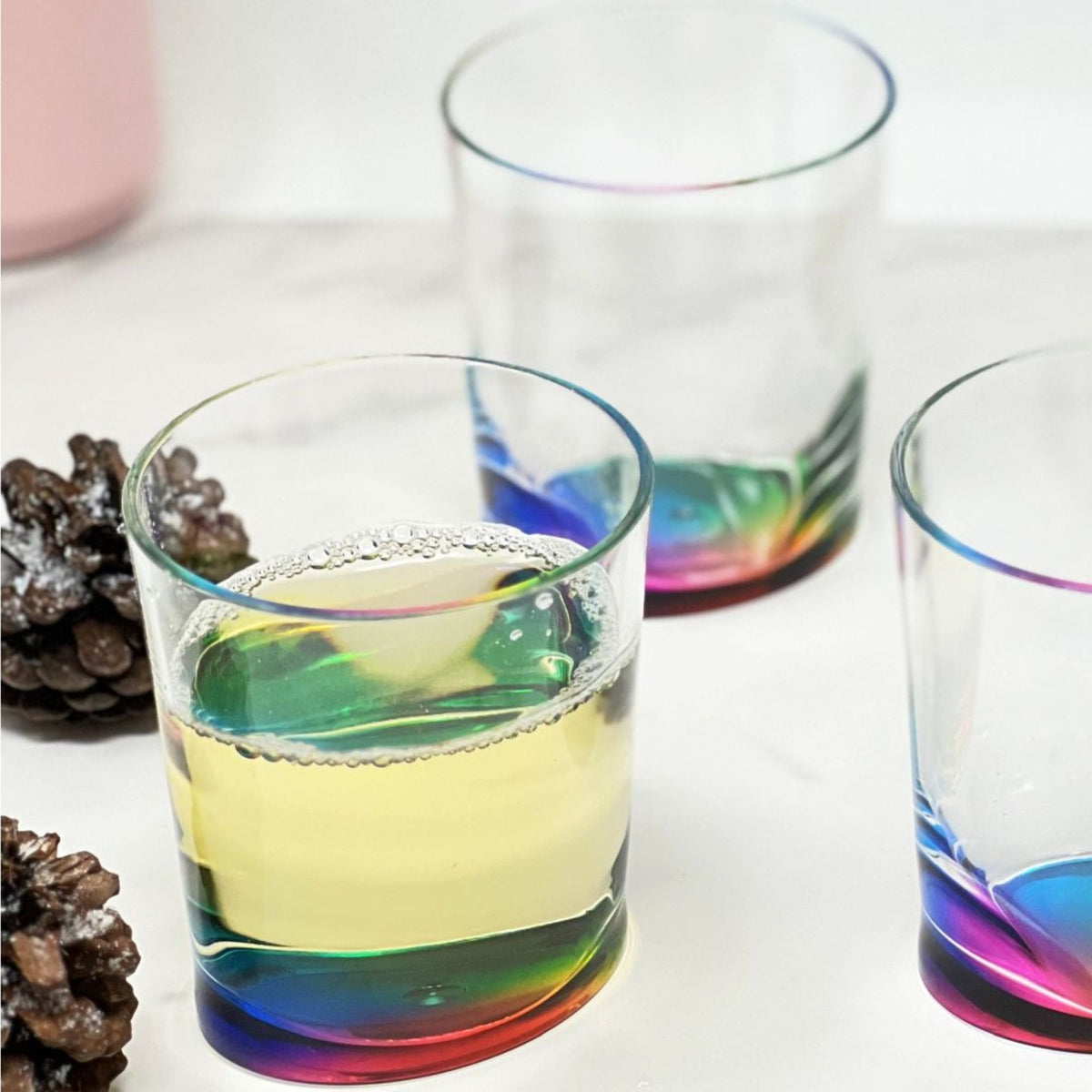 Halo - Oval Acrylic Glasses Drinking (Set of 4) Dof, Bpa Free Plastic Tumblers (12Oz) - Clear