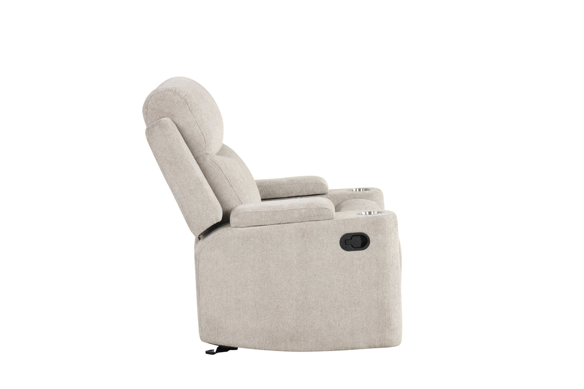 Galya - Sillón reclinable Motion Glider - Gris claro