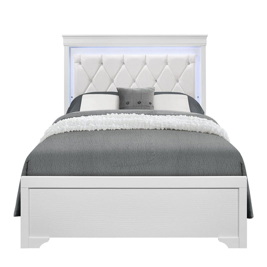 Shaker - Bed With LED Lighting And Crystal Inspired Tufted Headboard