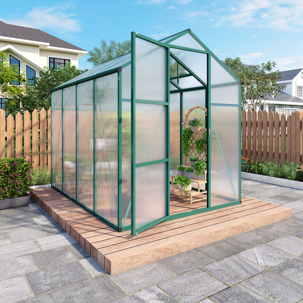 Polycarbonate Walk-In house, Raised Base For Outdoor In All Season