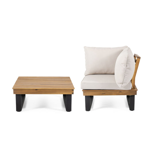 Sebastian - Corner Chair, Coffee Table - Beige