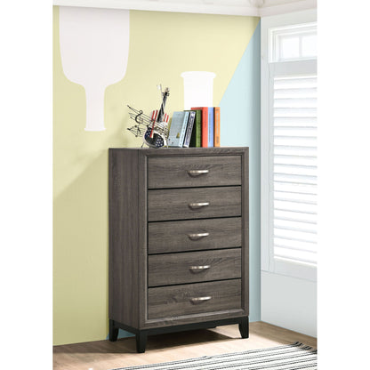 Gregory - 5 Drawer Chest - Smoke Gray
