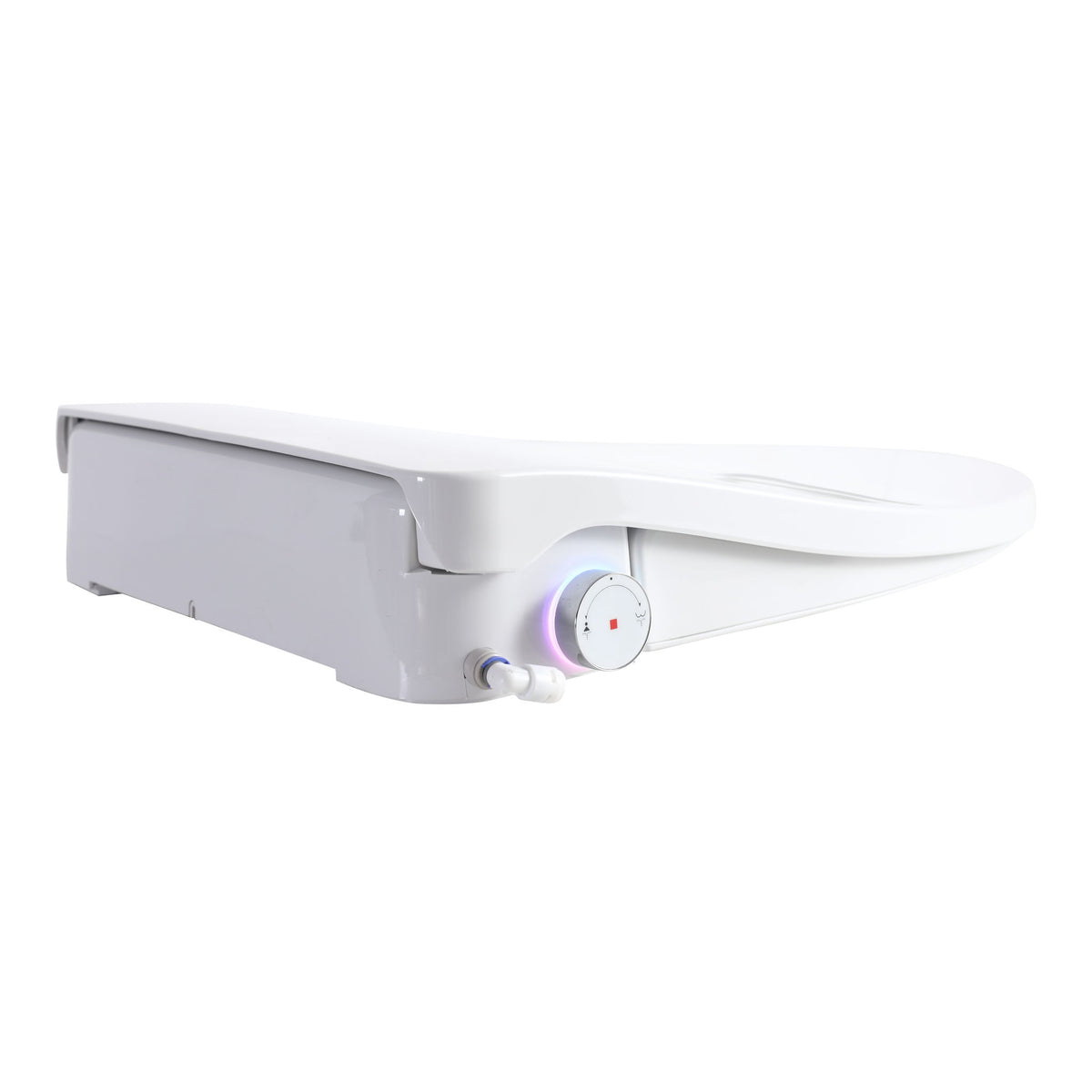 Smart Bidet Toilet Seat With Side Knob Adjustable Heated Seat With Water Temperature And Pressure Adjustment Portable Bidet - White