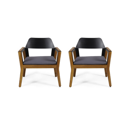 Soho - Transitional Style Outdoor Club Chair (Set of 2) With Cushions - Teak