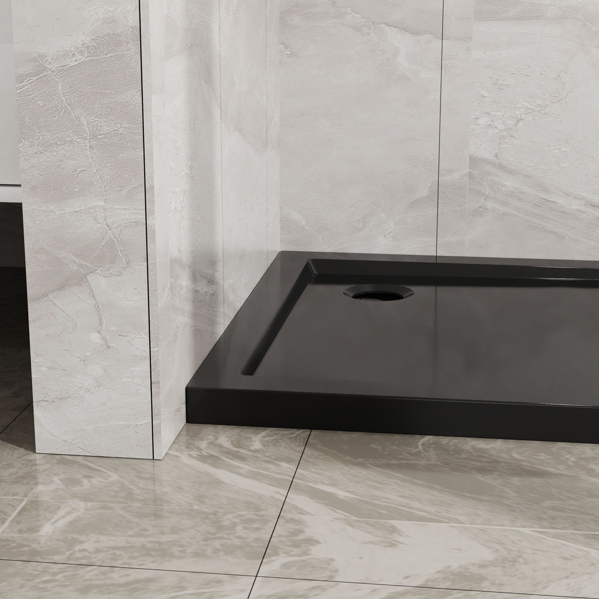 In Corner Drain Shower Base