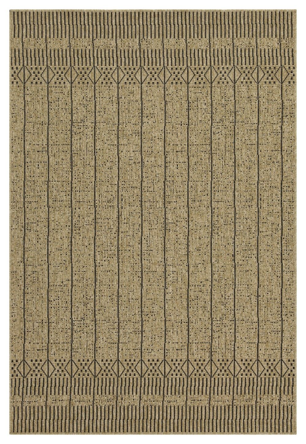 Alfombra Earth de polipropileno, 2,28 m x 3,18 m, para interior y exterior, de yute y color negro.