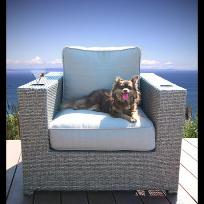 Silla de patio con cojines - Gris
