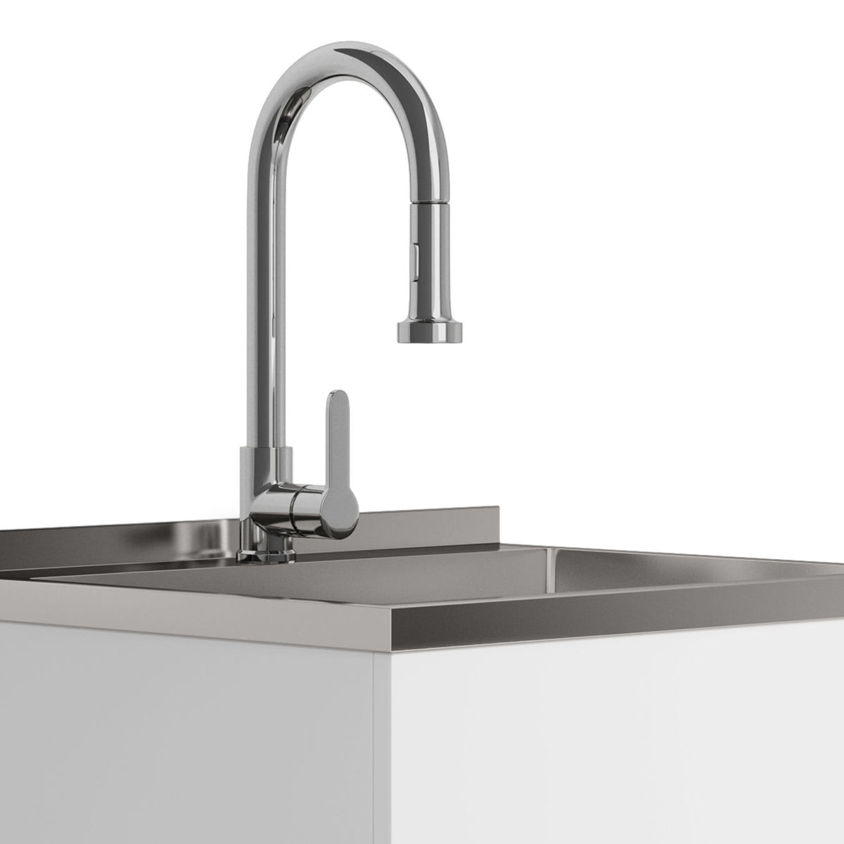 Metro - Mueble de lavandería, grifo y fregadero de acero inoxidable