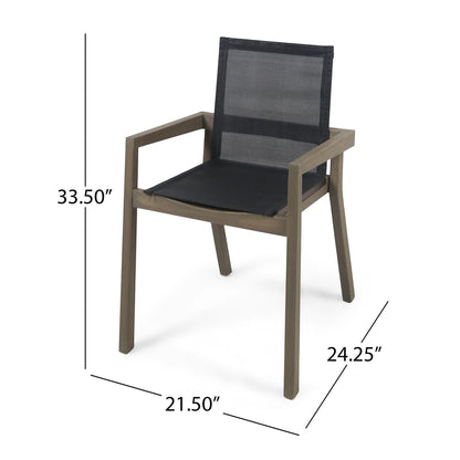 Belfast - Outdoor Dining Chair (Set of 2) With Mesh And Frame - Gray