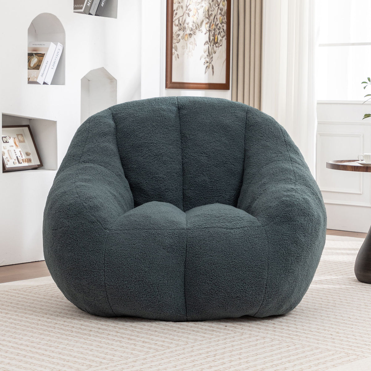 Comfy Bean Bag Chair With Memory Foam Filler, Tufted Soft