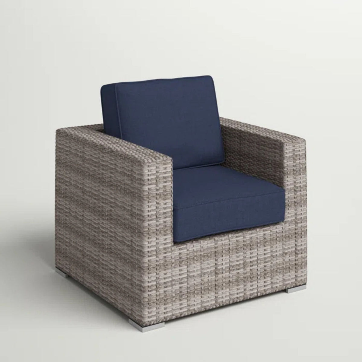 Silla de patio con cojines de diseño elegante